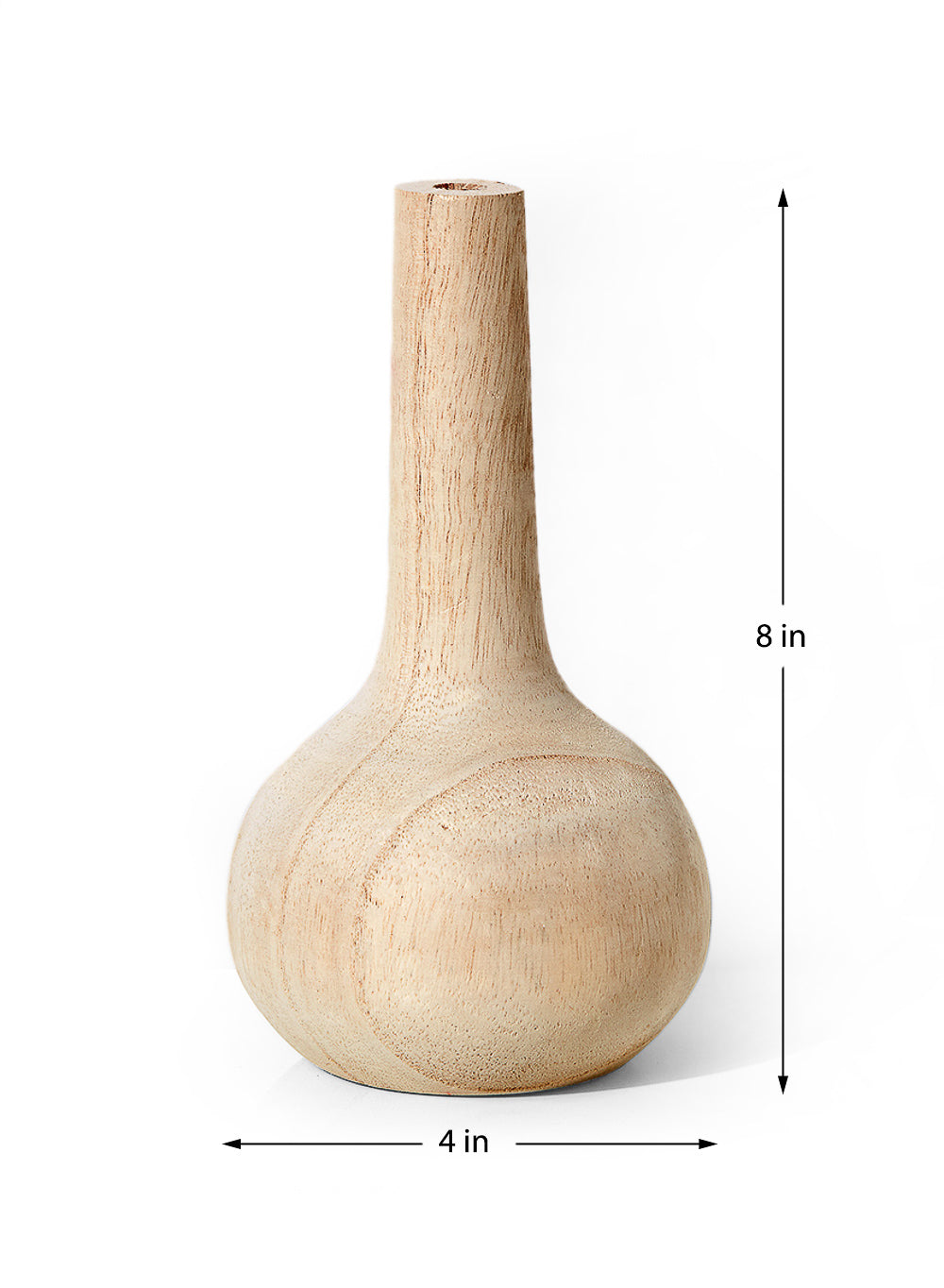 Paulownia Wood Bottle Vase, in 2 Sizes