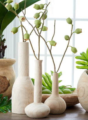 Paulownia Wood Bottle Vase, in 2 Sizes