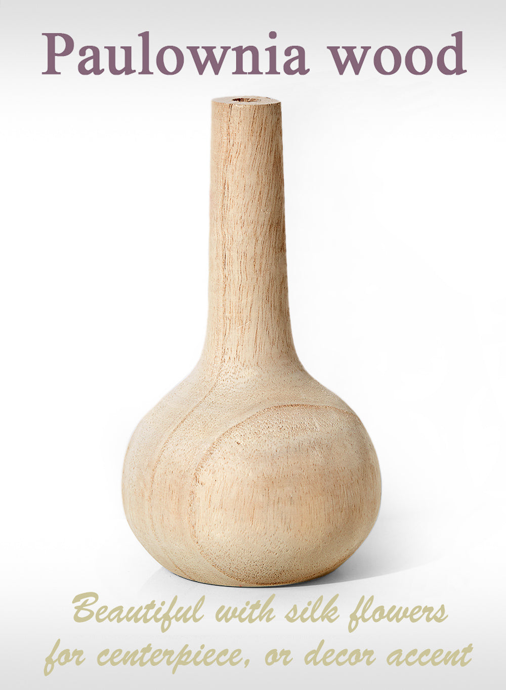 Paulownia Wood Bottle Vase, in 2 Sizes