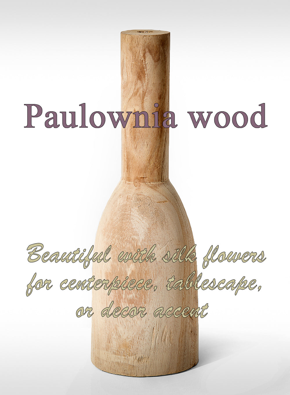 Paulownia Wood Bottle Vase, in 2 Sizes