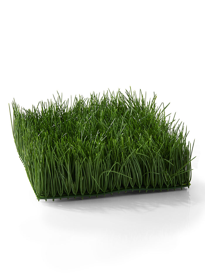 Serene Spaces Living Set of 4 Artificial Green Wheatgrass Mat –Realistic Looking, Versatile Grassy Mat – Perfect for Centerpieces and Store Displays –Large, 10” x 10” x 4”