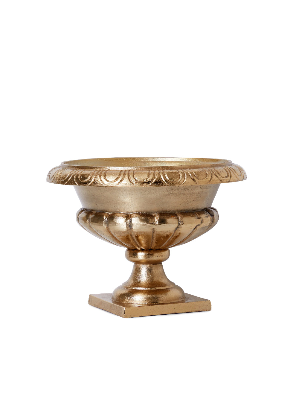 Gold-Plated Sorrento Flower Urn, 12" Diameter & 10" Tall