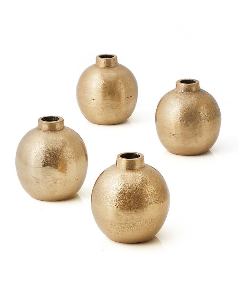 Stylish Gold Floral Bud Vase, Set of 4 and 24, In 3 Shapes