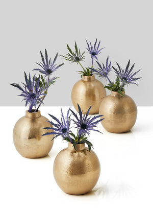 Stylish Gold Floral Bud Vase, Set of 4 and 24, In 3 Shapes