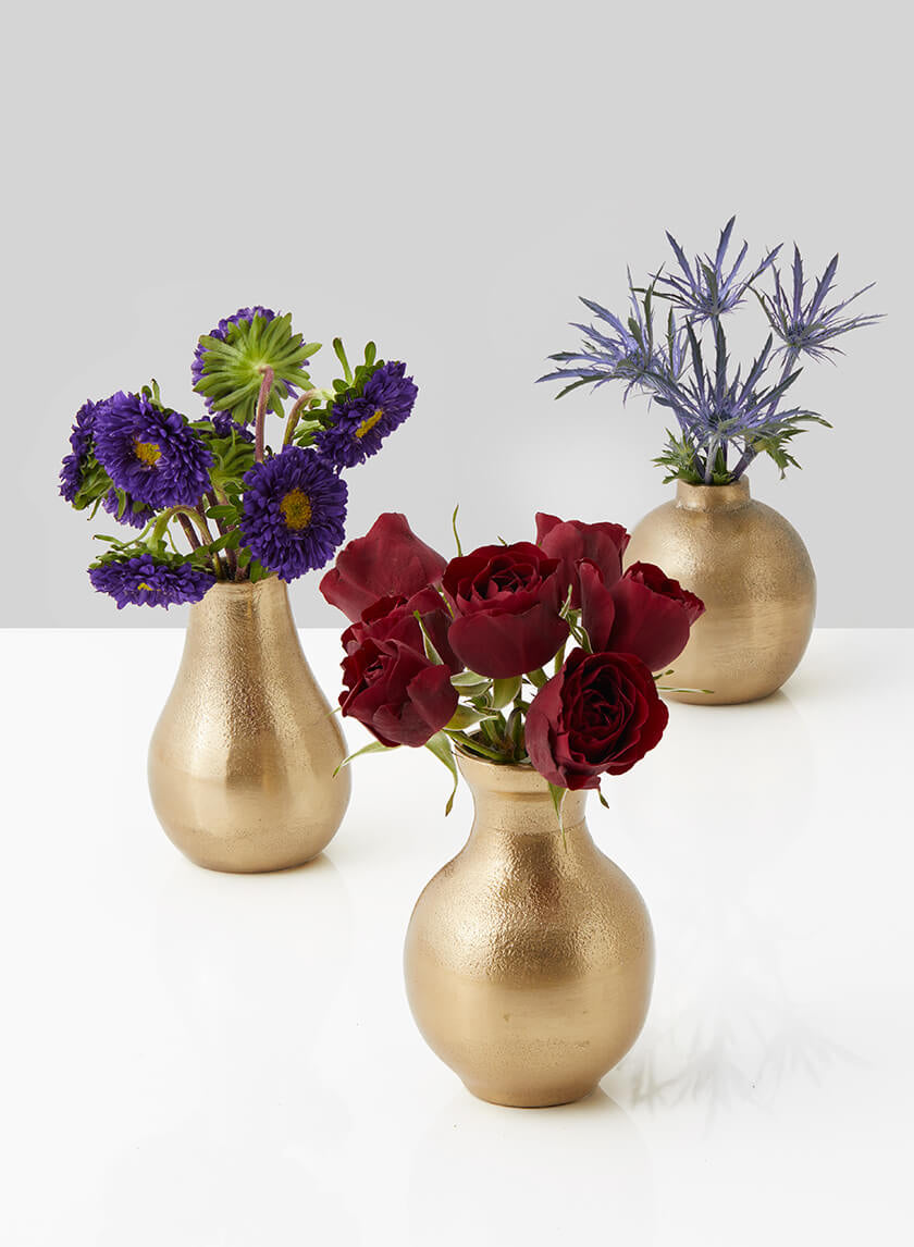 Stylish Gold Floral Bud Vase  Available Online – Serene Spaces Living