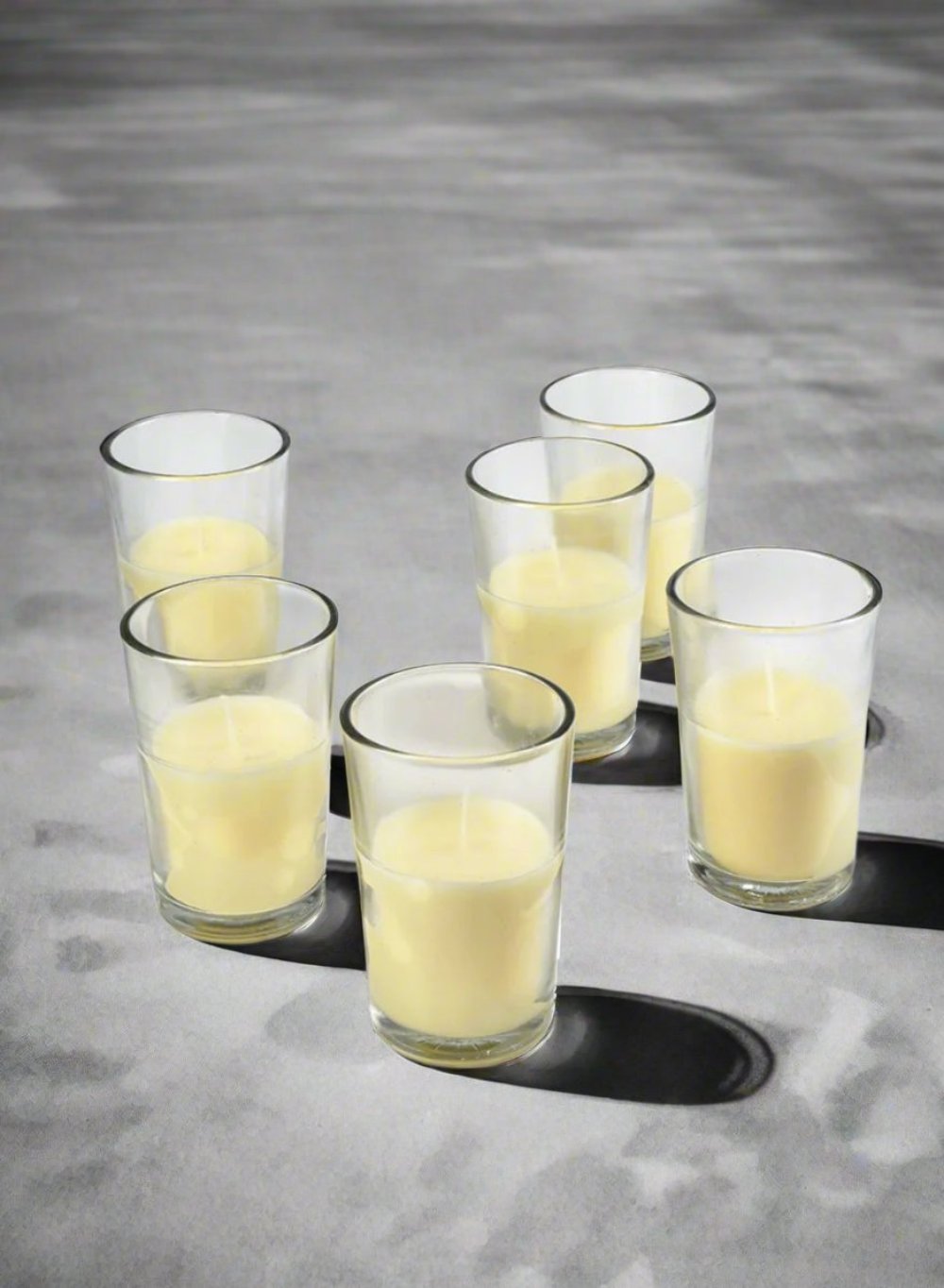 Serene Spaces Living Prefilled Glass Votives, Ideal for Wedding, Bar, Restaurant, Set of 6 or 36 in Silver / Gold/ Clear Color