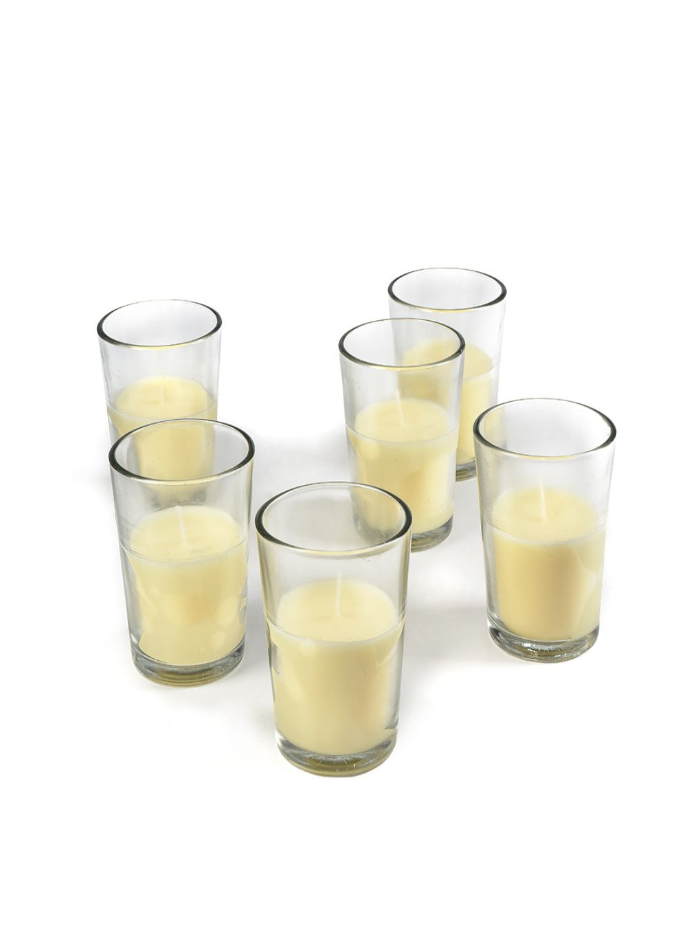 Serene Spaces Living Prefilled Glass Votives, Ideal for Wedding, Bar, Restaurant, Set of 6 or 36 in Silver / Gold/ Clear Color