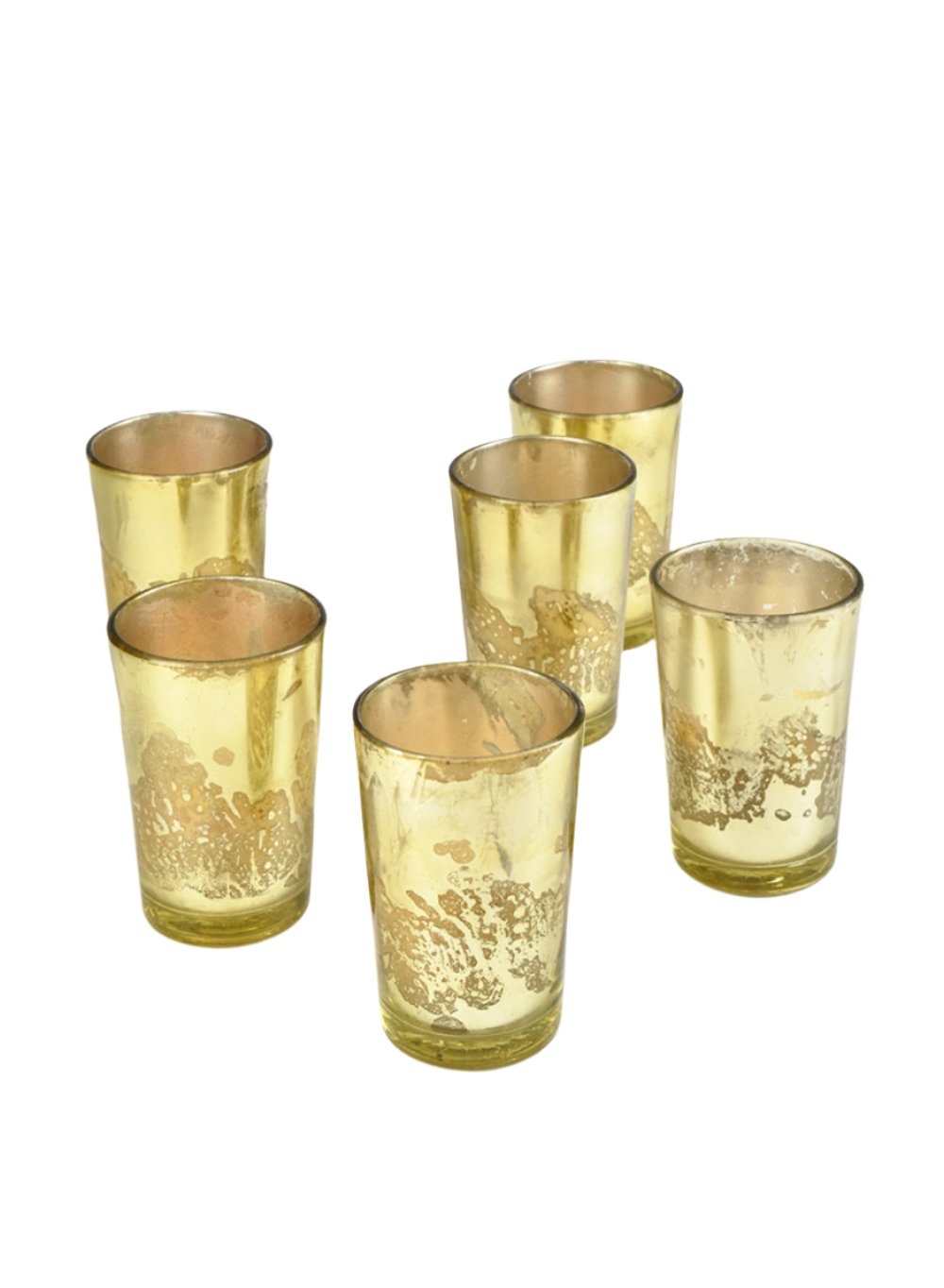 Serene Spaces Living Prefilled Glass Votives, Ideal for Wedding, Bar, Restaurant, Set of 6 or 36 in Silver / Gold/ Clear Color