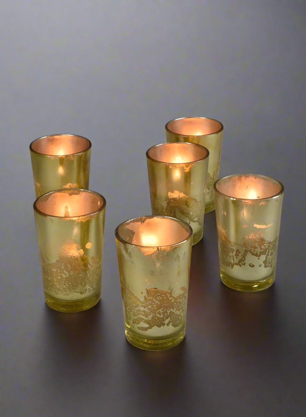 Serene Spaces Living Prefilled Glass Votives, Ideal for Wedding, Bar, Restaurant, Set of 6 or 36 in Silver / Gold/ Clear Color