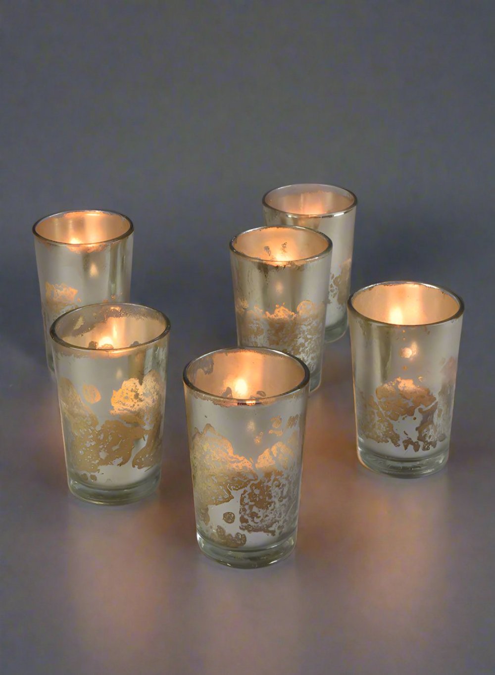 Serene Spaces Living Prefilled Glass Votives, Ideal for Wedding, Bar, Restaurant, Set of 6 or 36 in Silver / Gold/ Clear Color