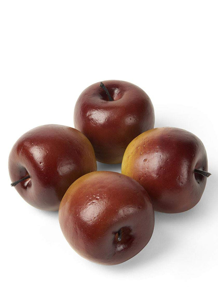 Serene Spaces Living Decorative Cortland Apples, Faux Fruits for Display, Set of 16