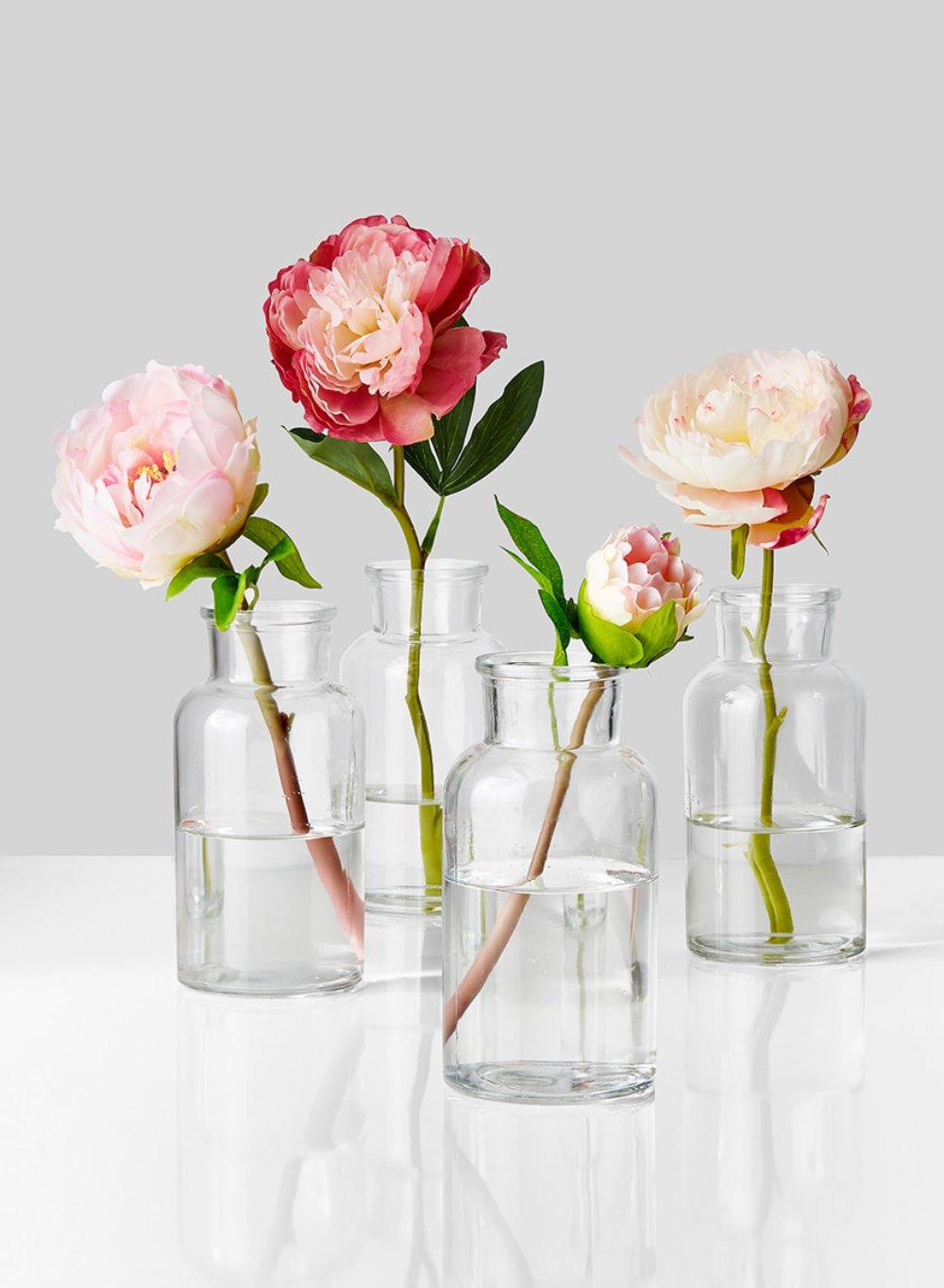 Clear Glass Bottle Vase with Cork, In 3 Sizes