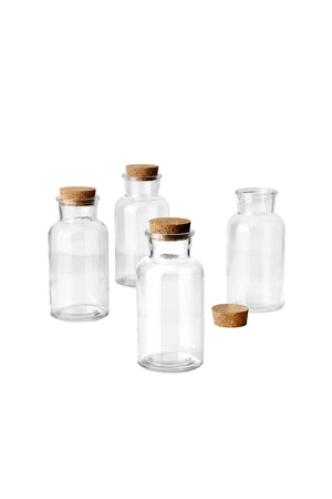Serene Spaces Living Clear Glass Bottle Vase With Cork, Measures 6.5 inches Tall, Set of 12