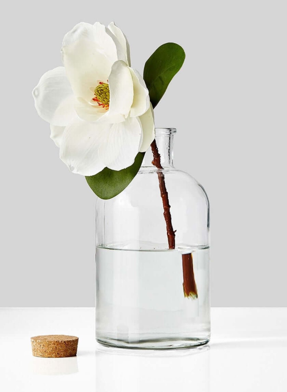 Clear Glass Bottle Vase with Cork, In 3 Sizes