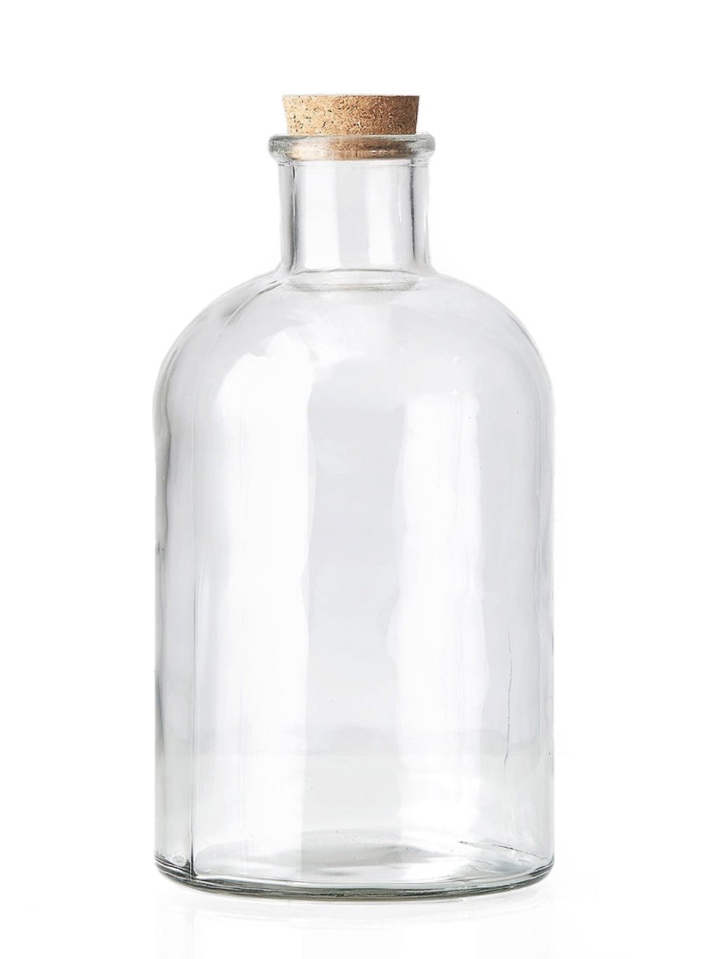 Clear Glass Bottle Vase with Cork, In 3 Sizes