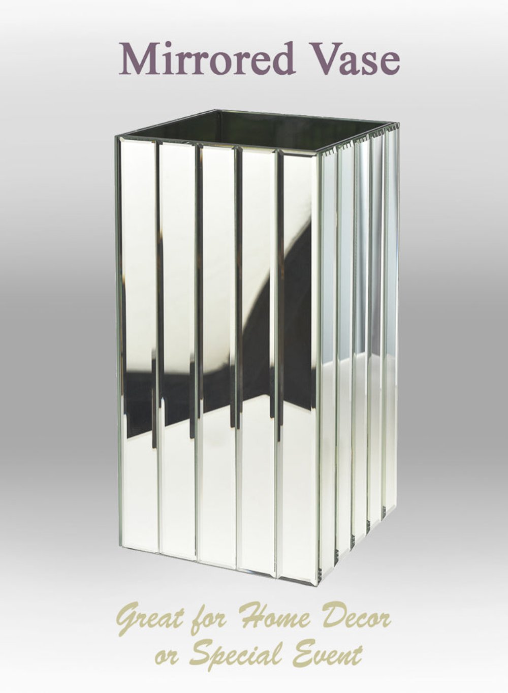 Gatsby Mirror Strip Vases, in 2 Shapes