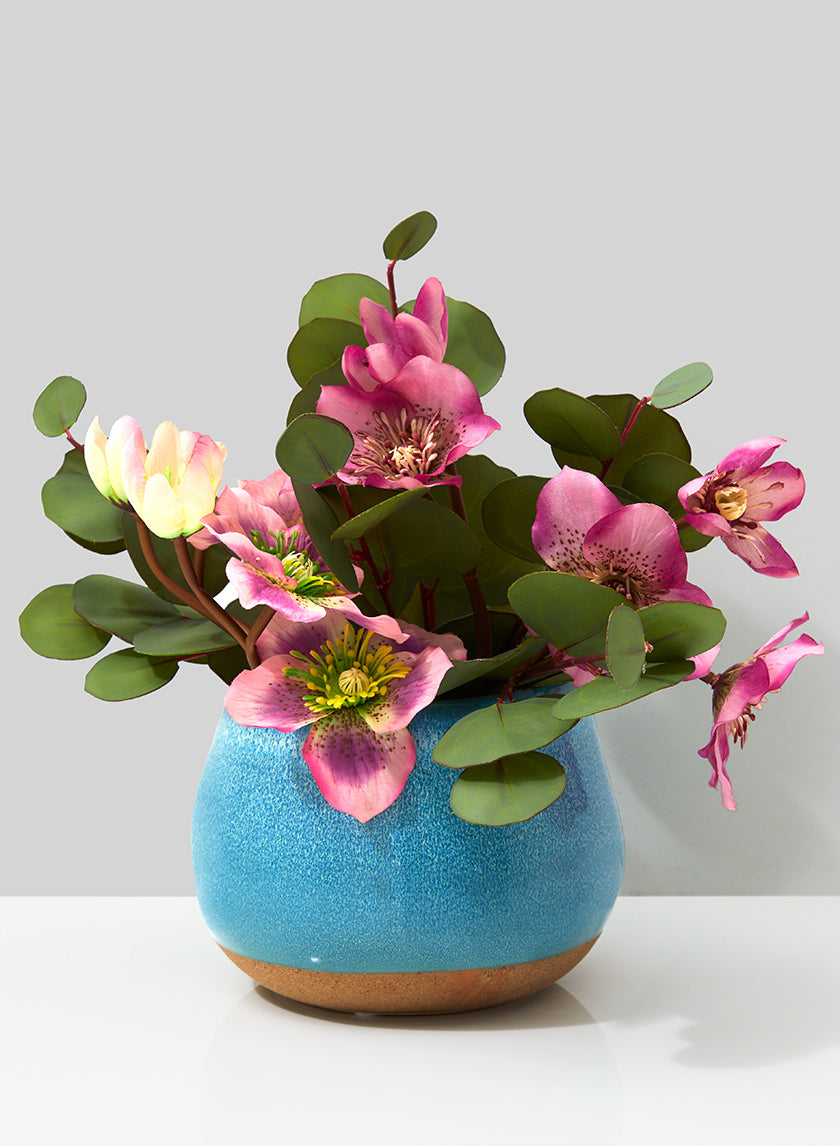 Light Blue Potter's Ceramic Vase, Set of 12