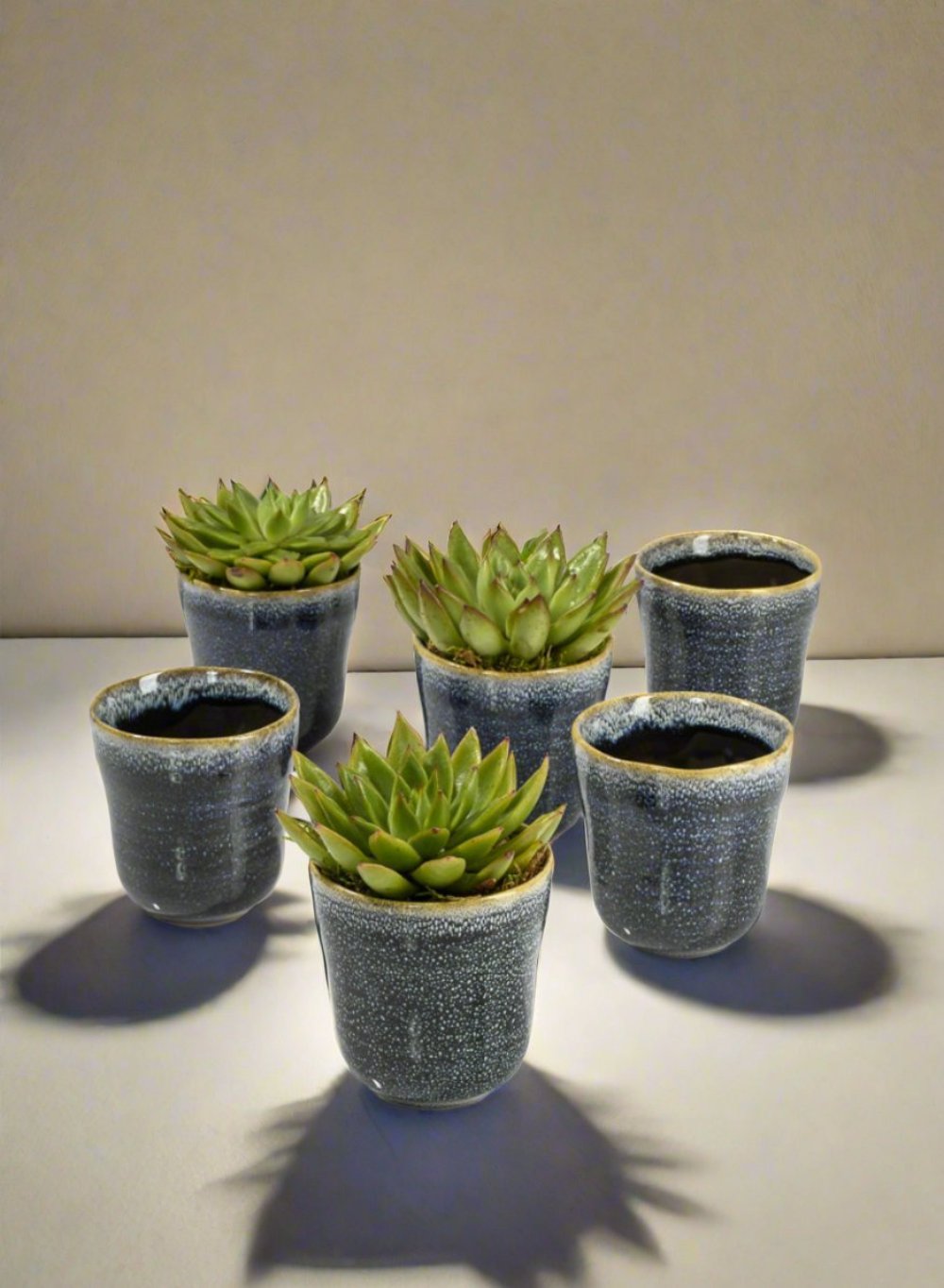 Ceramic Ripple Pot, in 3 Colors, Set of 6