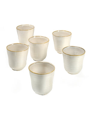 Ceramic Ripple Pot, in 3 Colors, Set of 6
