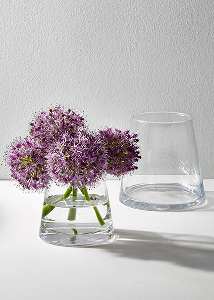 Serene Spaces Living Trapez Clear Glass Vases