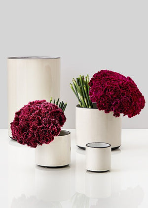 White Ceramic Linen Vases
