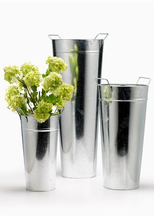 Serene Spaces Living Shiny Zinc French Vase - Use for Home Décor, Event Centerpieces and Much More, 2 Size Options